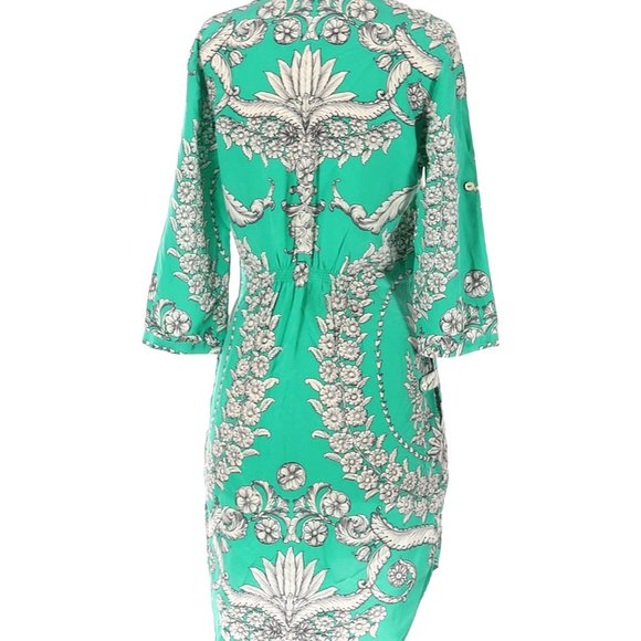 Yoana Baraschi silk dress, green white floral, 4 - Picture 2 of 14